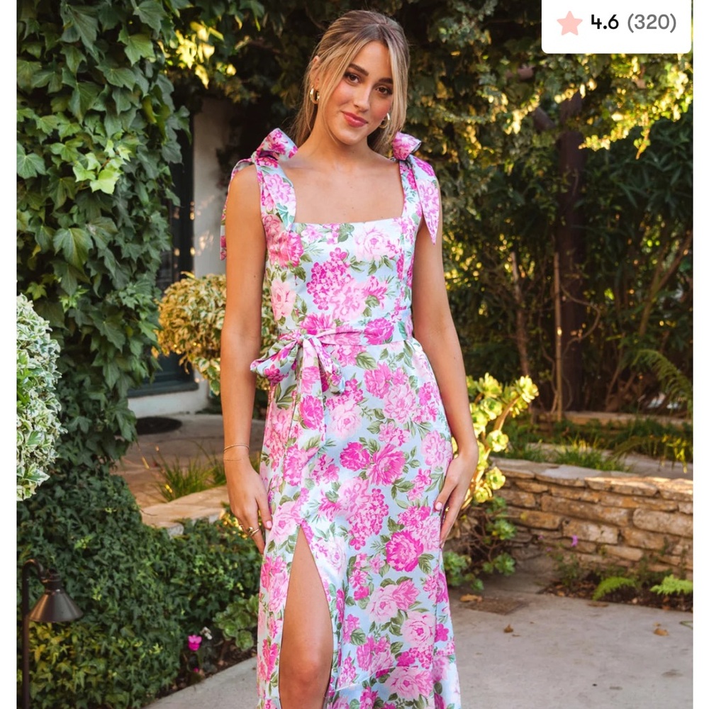 Garden midi dress cotton floral